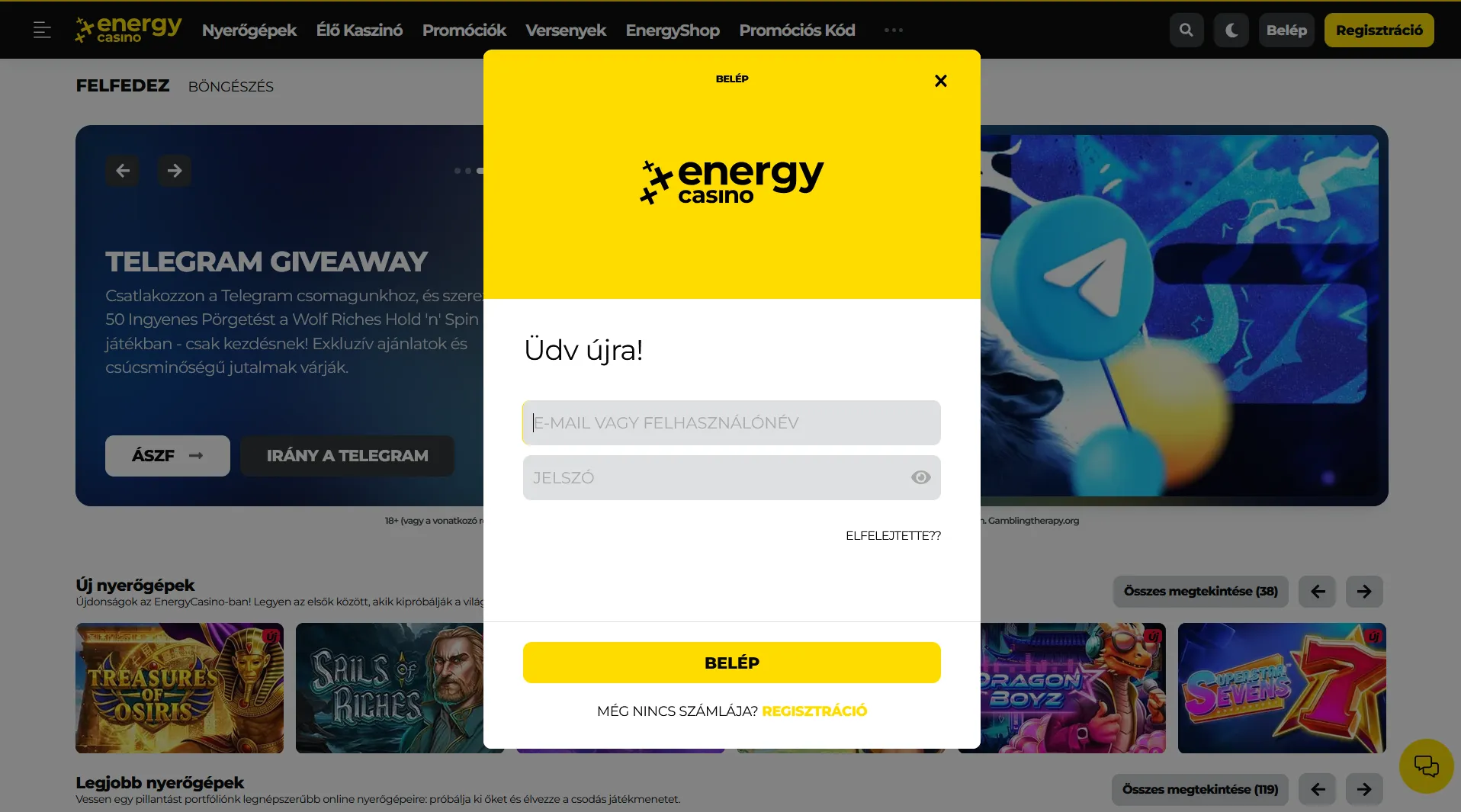 EnergyCasino Belépés – Gyors Bejelentkezés 30 Mp Alatt